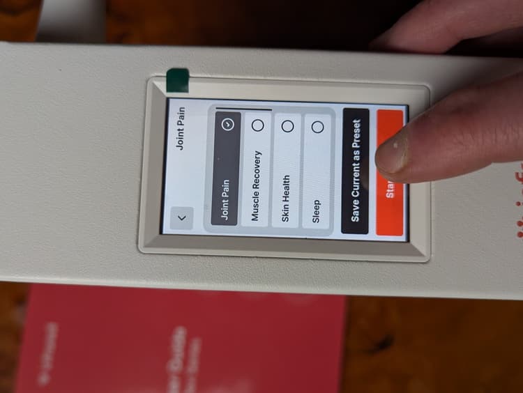 infraredi red light therapy panel settings 