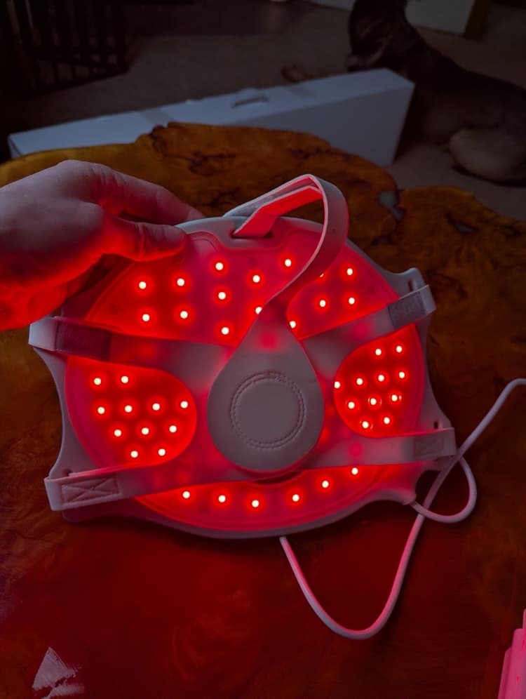Inside view of Kala LED silicone face mask diodes and comfort straps