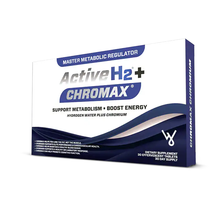 Active H2 + Chromax hydrogen tablets bottle.