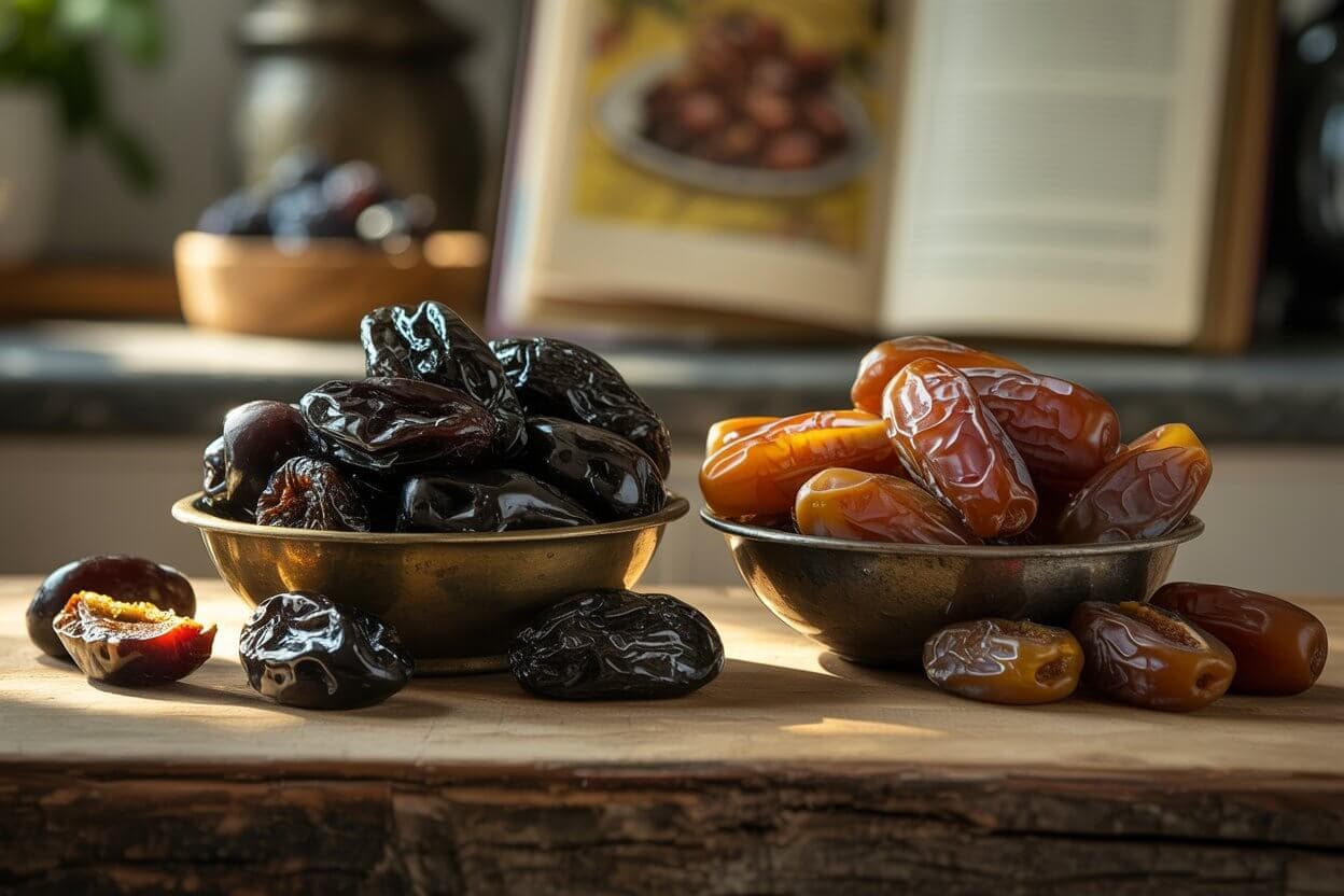 A person holding a handful of dates, questioning if dates are good for constipation.