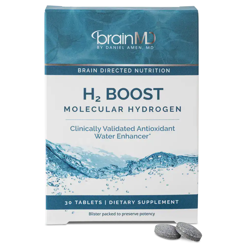 BrainMD H2 Boost Molecular Hydrogen tablets bottle.