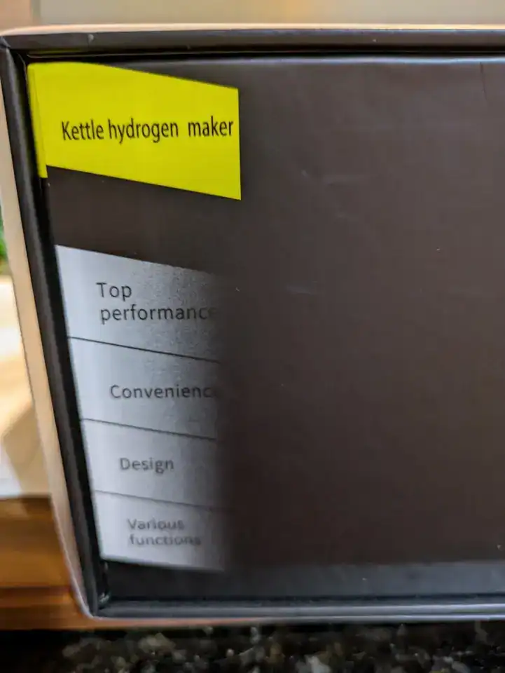 A close-up of the base of the Echo Hydrogen Pitcher showing the SPE/PEM generator.