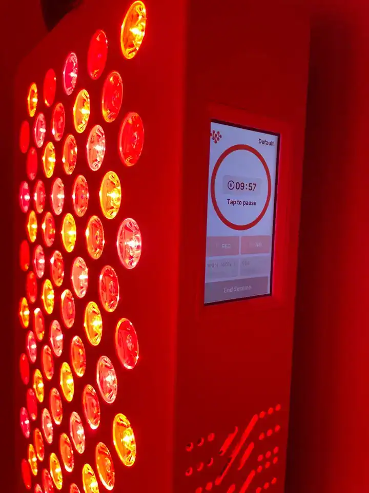 The Infraredi Pro red light therapy panel in a home setting.