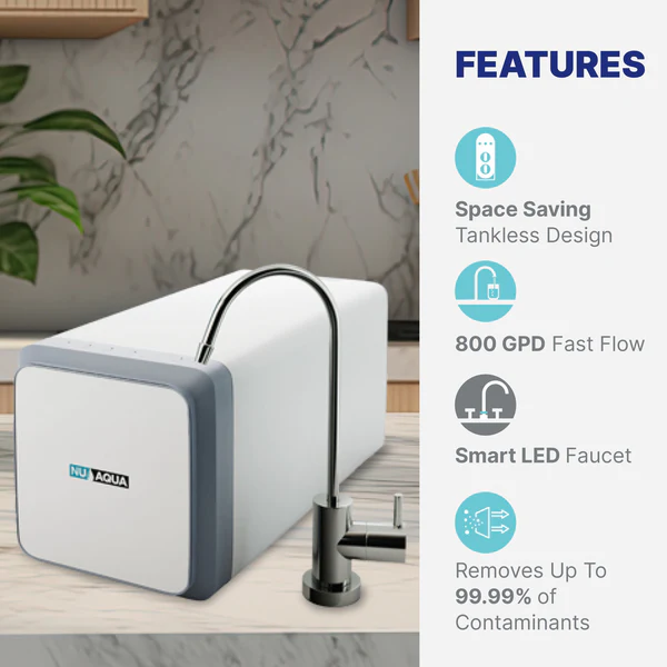 NU Aqua 800GPD highest capacity tankless reverse osmosis system