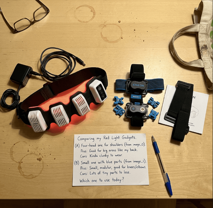 Flexbeam vs Kineon Move Plus Pro portable red light therapy device comparison