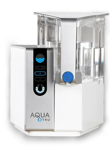 The AquaTru Classic countertop reverse osmosis water purifier.