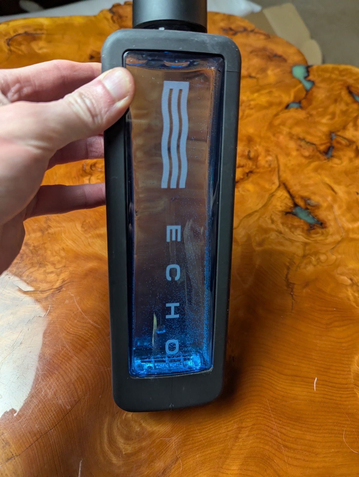 blue light of the echo hydrogen water bottle review