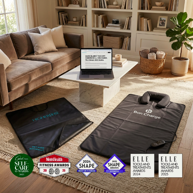 Bon Charge vs HigherDOSE sauna blanket comparison.