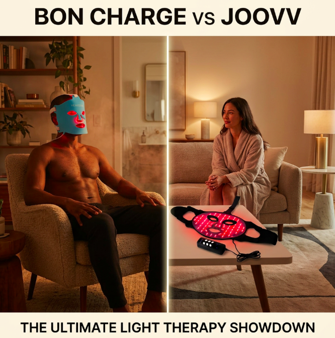 Bon Charge vs Joovv red light therapy panel comparison.