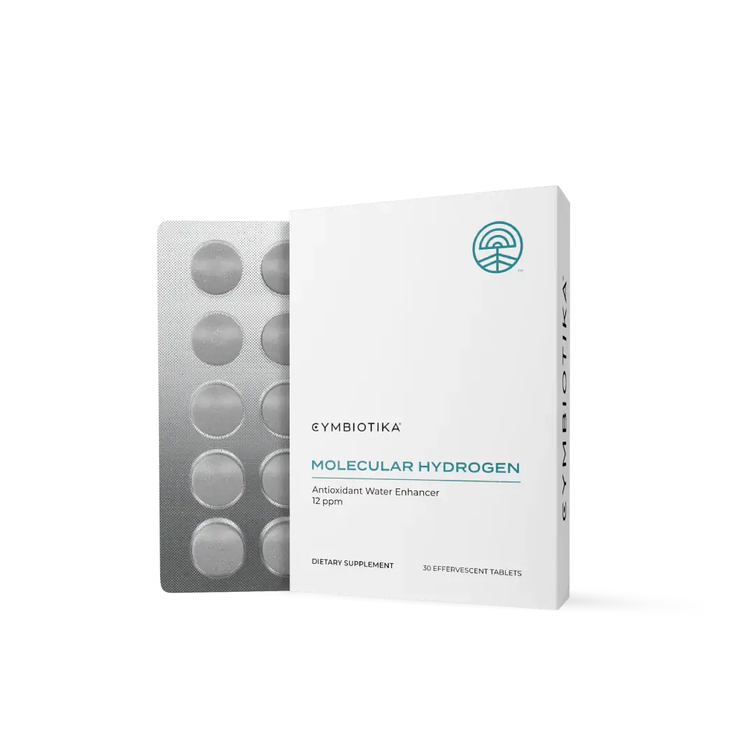 Cymbiotika Molecular Hydrogen tablets bottle.