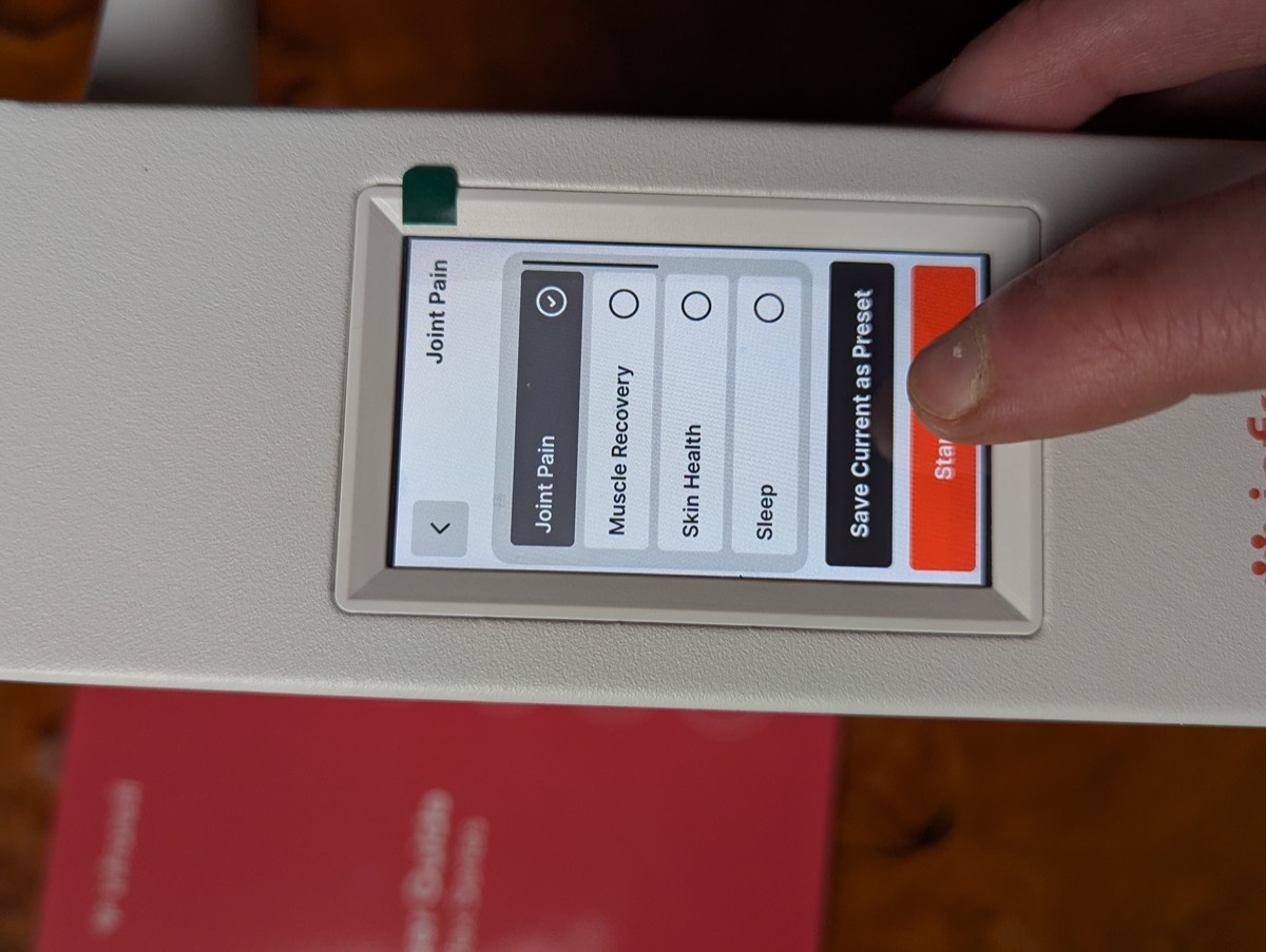 infraredi red light therapy panel settings 