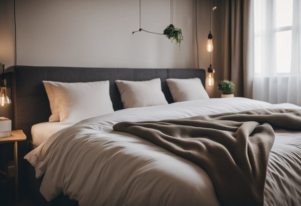 A person sleeping peacefully on a bed with a grounding sheet, experiencing the benefits.