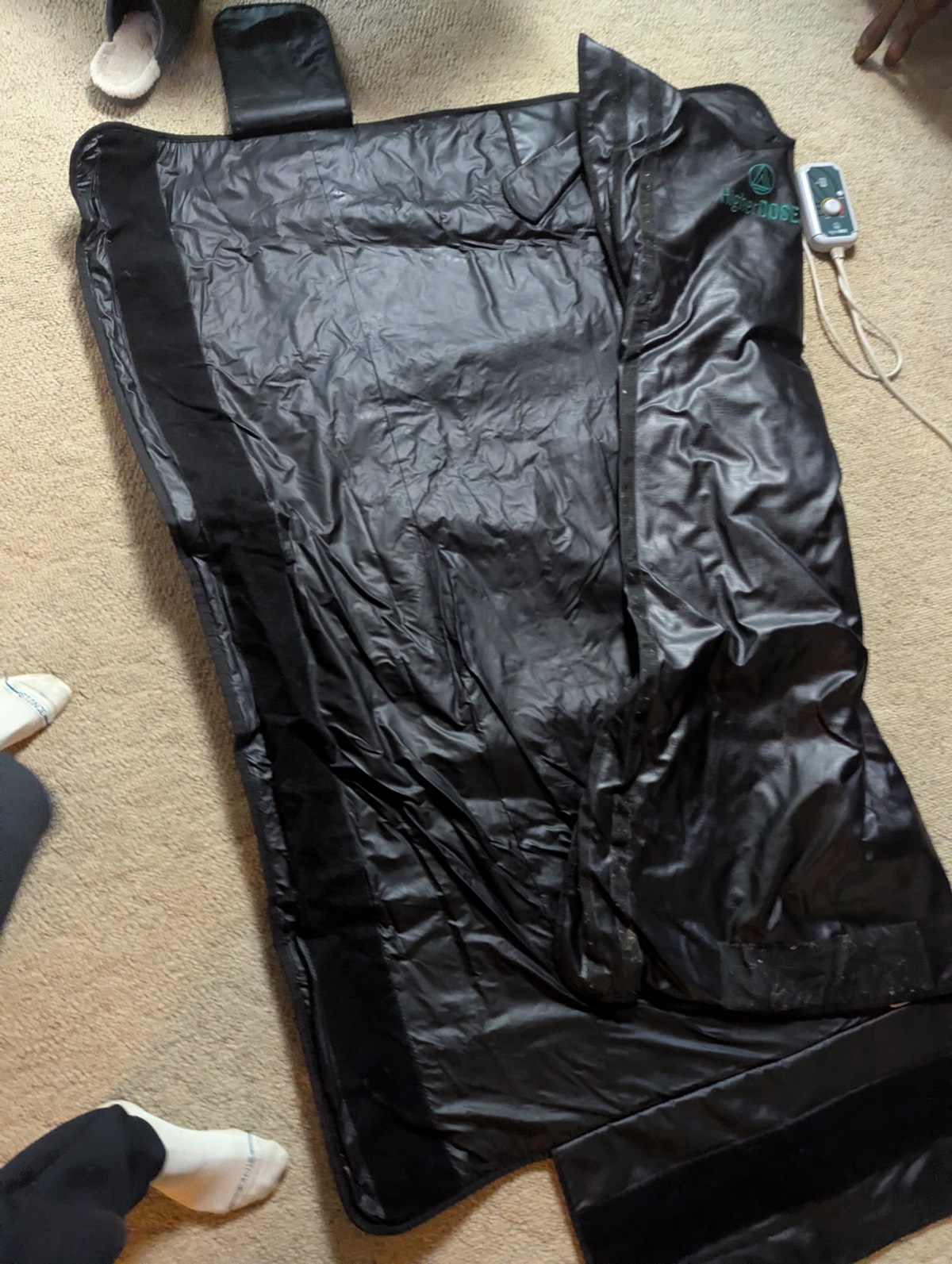 open sauna blanket on my floor