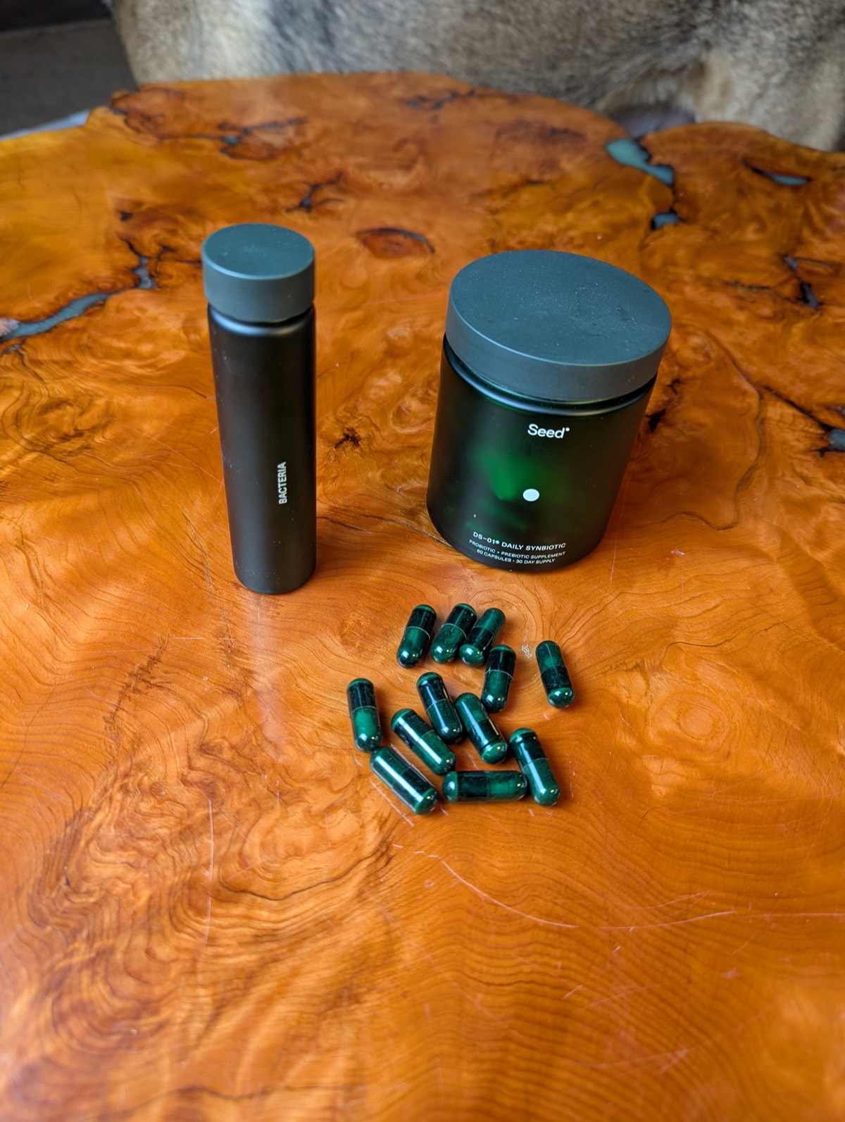 seed probiotics with jars open on a table