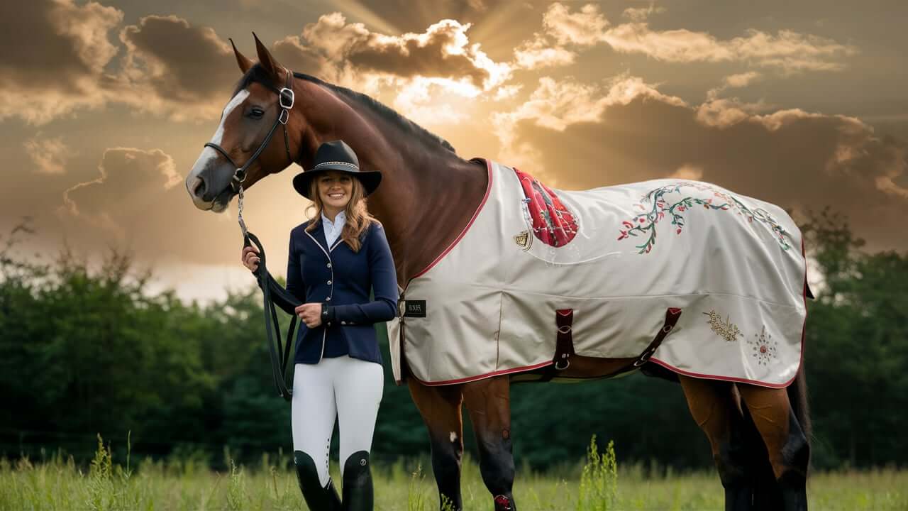 trying a pemf treatment with her horse