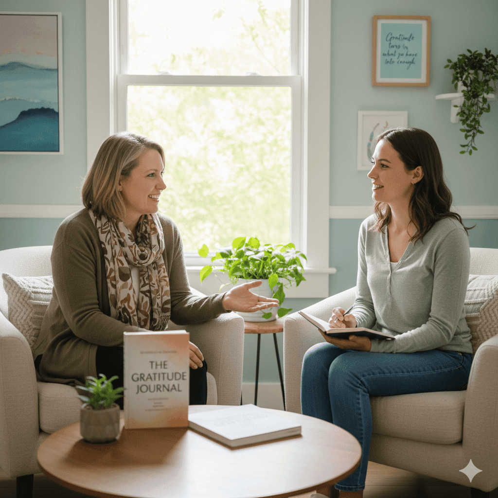 Infographic showing various benefits of gratitude like improved sleep and reduced stress